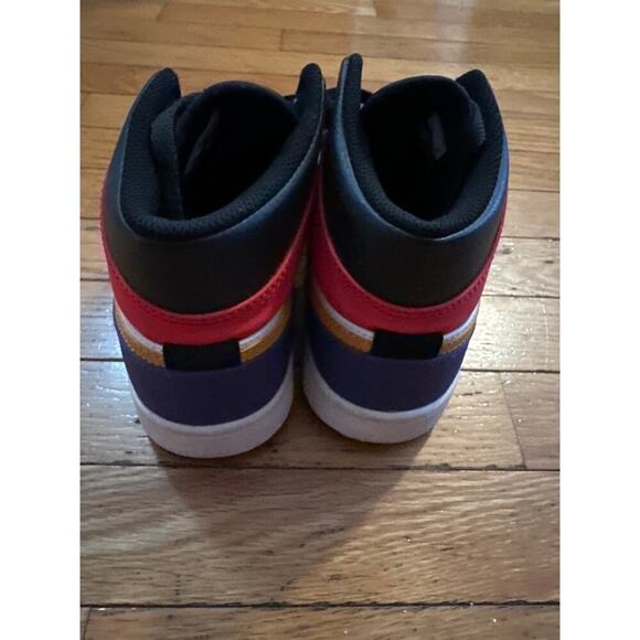 Nike Air Jordan 1 Mid Multicolor Sneakers Men’s US 8.5 | Black Teal Red Gold - Picture 4 of 7